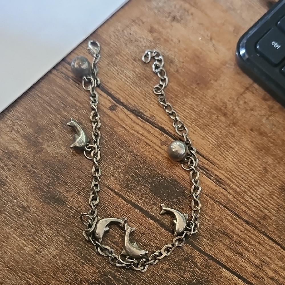 Silver Dolphin Charm Bracelet